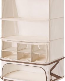 Hanging Packing Cubes for Travel, Hanging Shelves for Suitcases Organizers, Compression 4 Shelf Closet Organizers, Travel Shelves for Cruise Ship Essentials