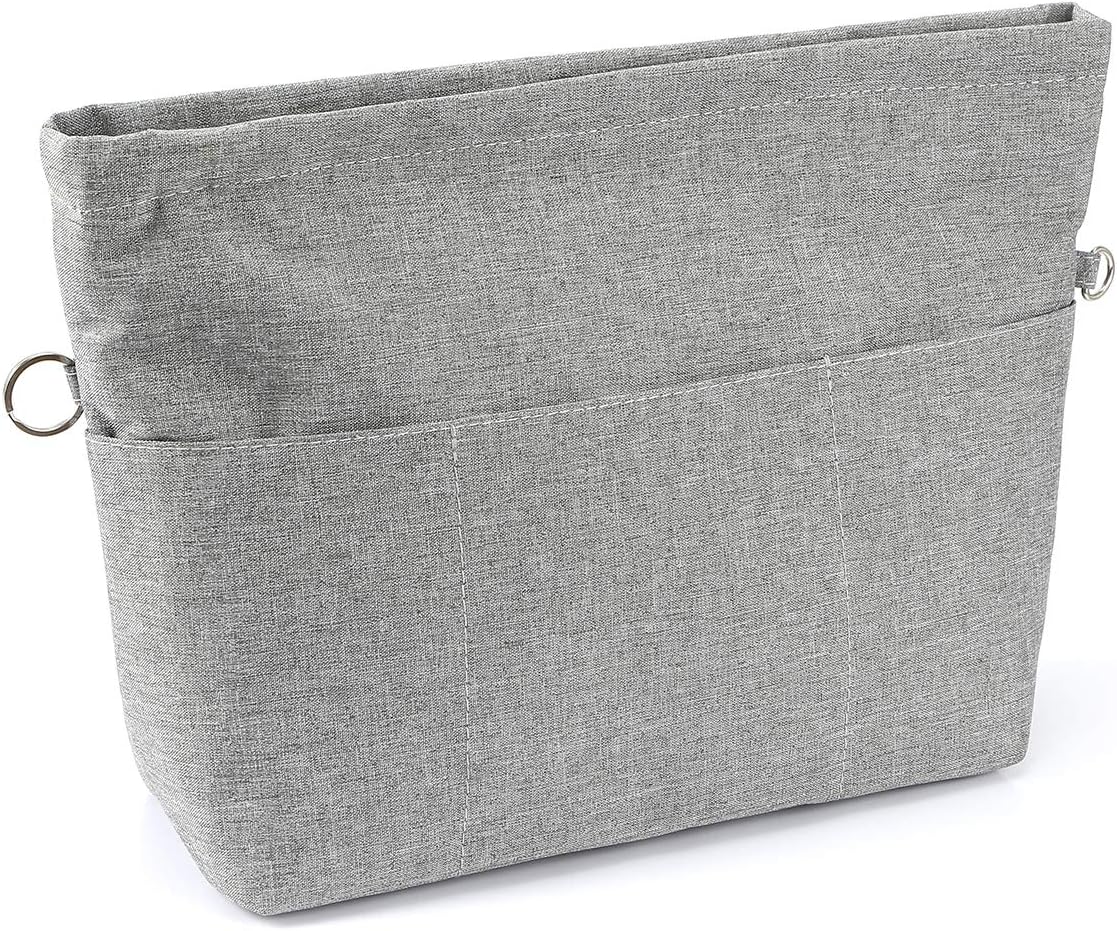 Purse Bag Organizer Insert with 13 Pockets, Handbag and Tote Bag Inside Shaper with Zipper